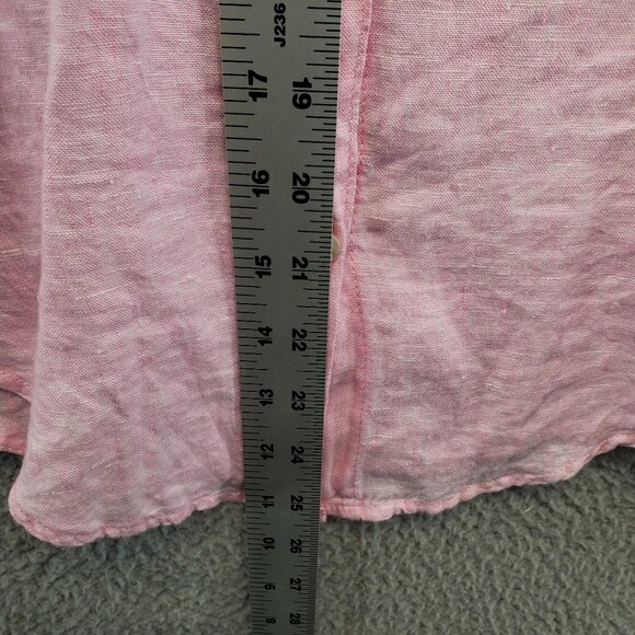 Lilly Pulitzer Linen Shirt Womens XXS Long Sleeve Button Up Pink Pockets - Picture 5 of 9